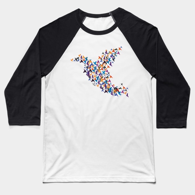 'Origami Paper Crane' Cool Japanese Culture Baseball T-Shirt by ourwackyhome